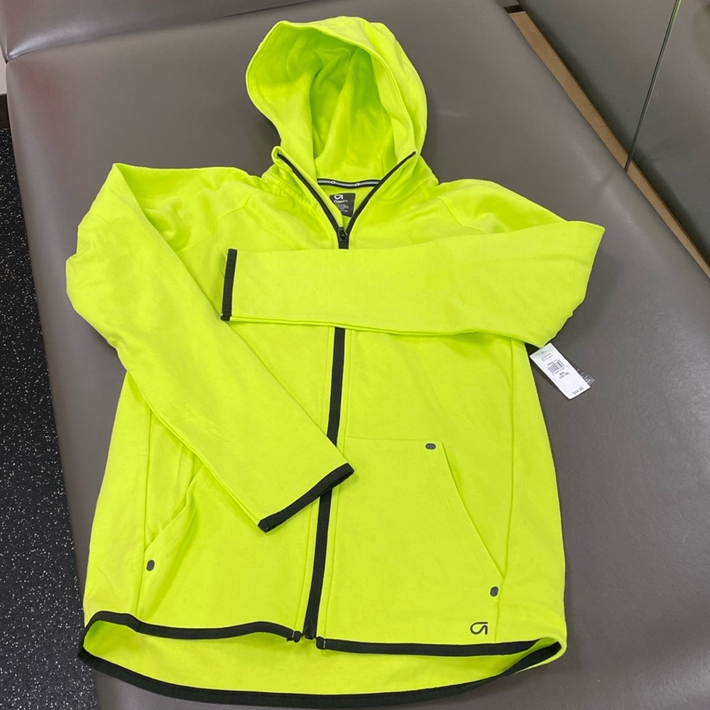 NWT Neon Yellow/ Green Youth XXL 14-16 Gap Fit Zip Up Jacket